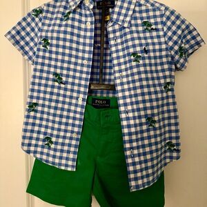 Polo by Ralph Lauren Blue and White Checkered Kids Shirt
